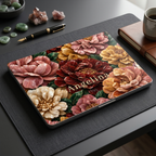Personalized Stone Bouquet MacBook Case, Stone Effect Custom Name Cover