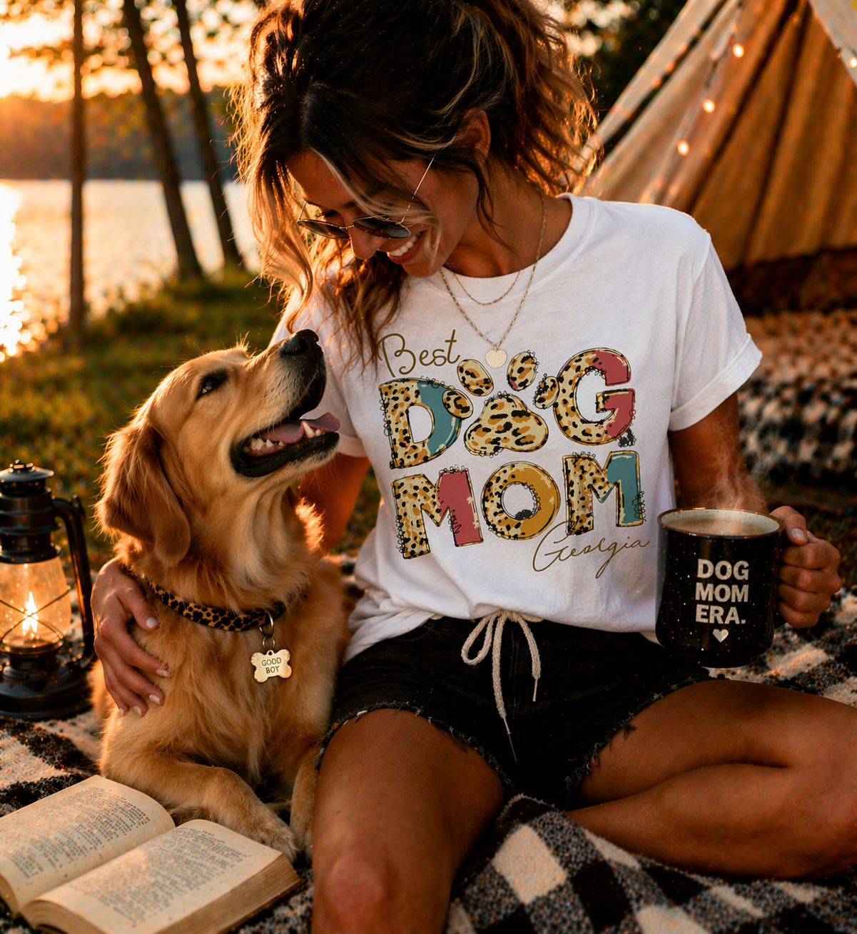 Personalized 'Best Dog Mom' Leopard Print T-Shirt | Custom Dog Name Graphic Tee