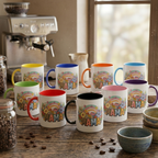Personalized Floral Rainbow MAMA Mug – Custom Name Ceramic Coffee Cup