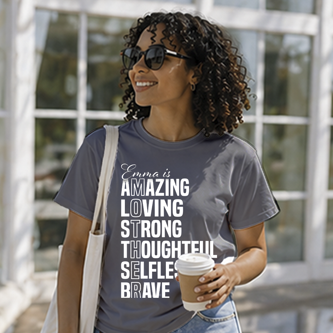 Personalized Name Shirt for Women — Custom Acrostic Tee with Positive Words | Gift for Her, Mom, Best Friend