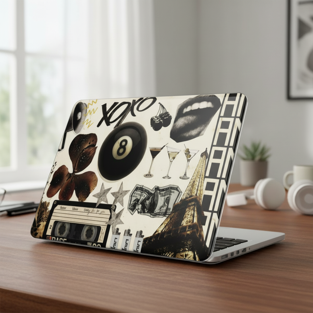 Retro Collage MacBook Case | Y2K Aesthetic Laptop Cover
