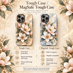 Case type comparison: Tough case with dual-layer protection versus MagSafe Tough case with built-in magnets for MagSafe chargers.
